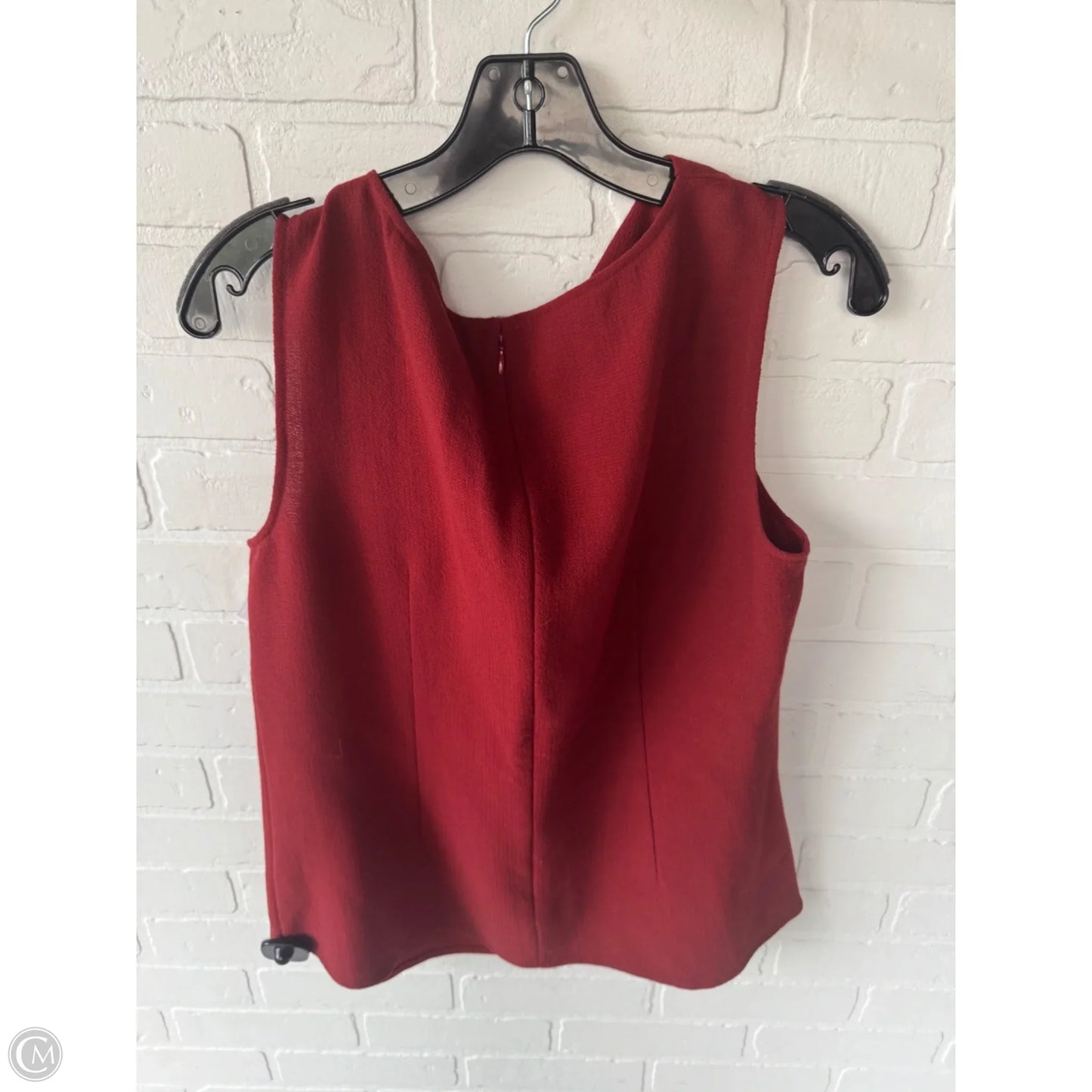 Top Sleeveless Designer By Lafayette 148 In Red, Size: L