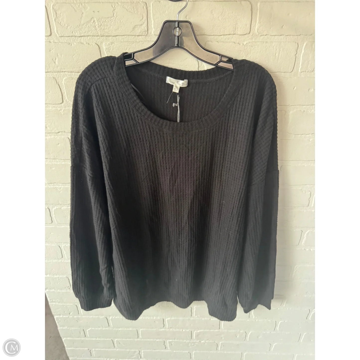 Top Long Sleeve By Nine Britton In Black, Size: 1x