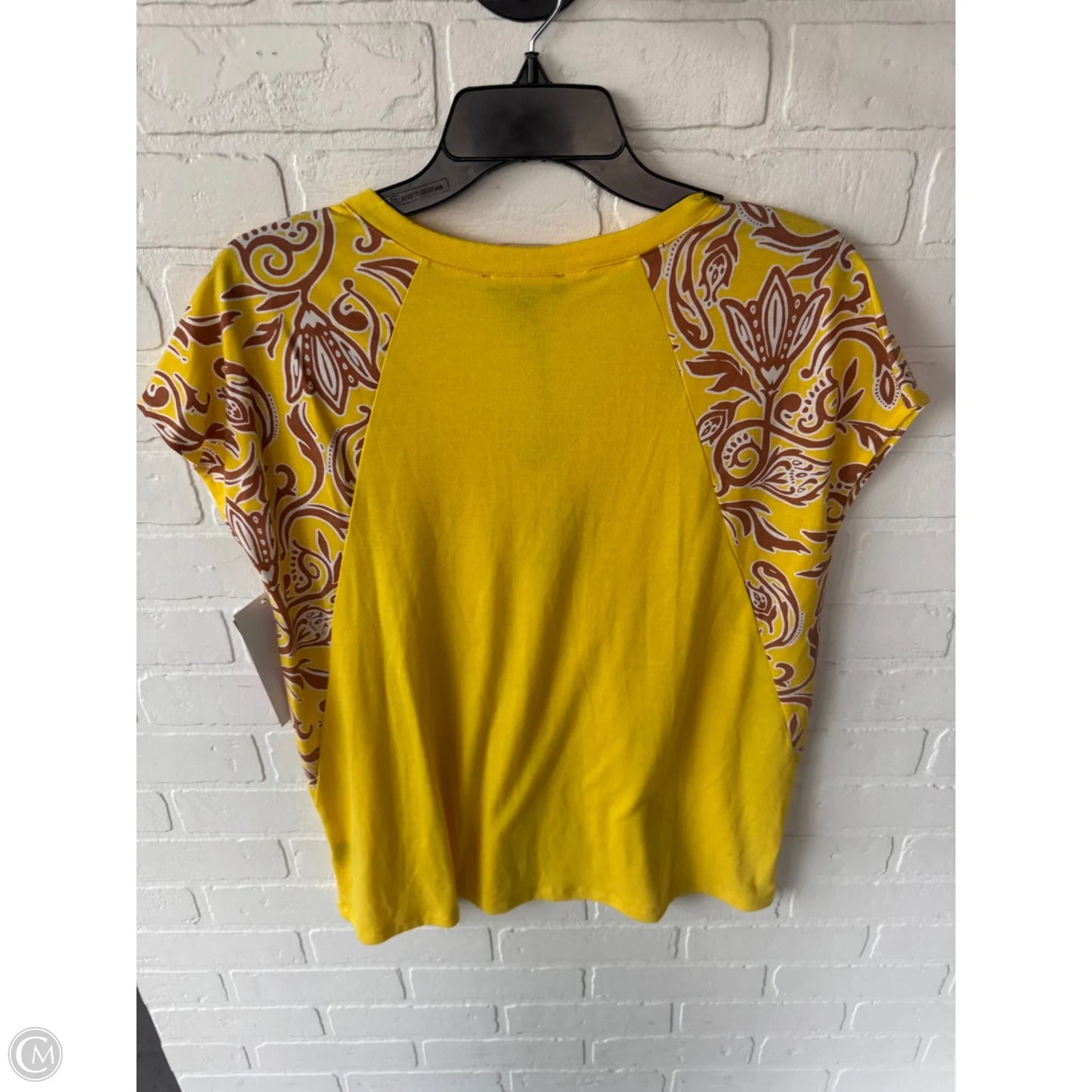 Top Short Sleeve By Diane Gilman In Yellow, Size: S