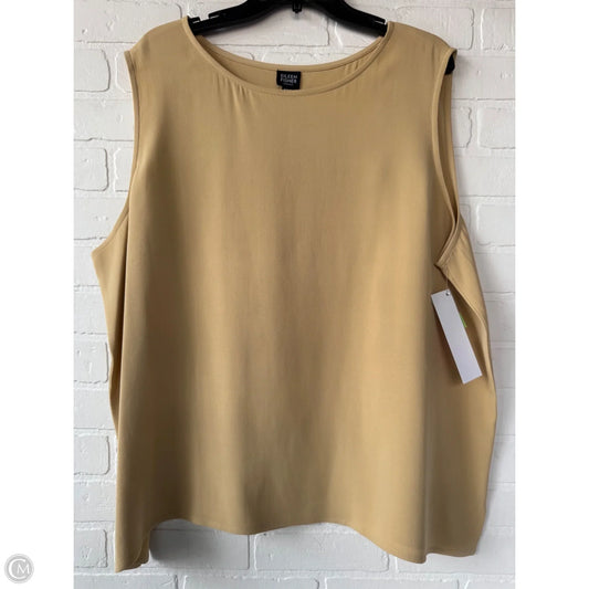Top Sleeveless Basic By Eileen Fisher In Tan, Size: 3x