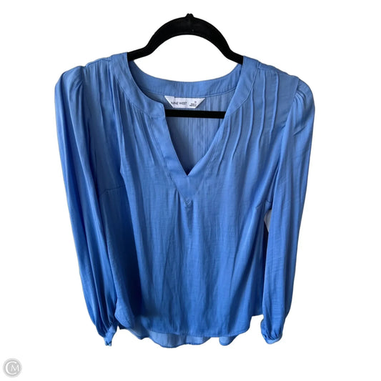 Top Long Sleeve By Nine West In Blue, Size: M