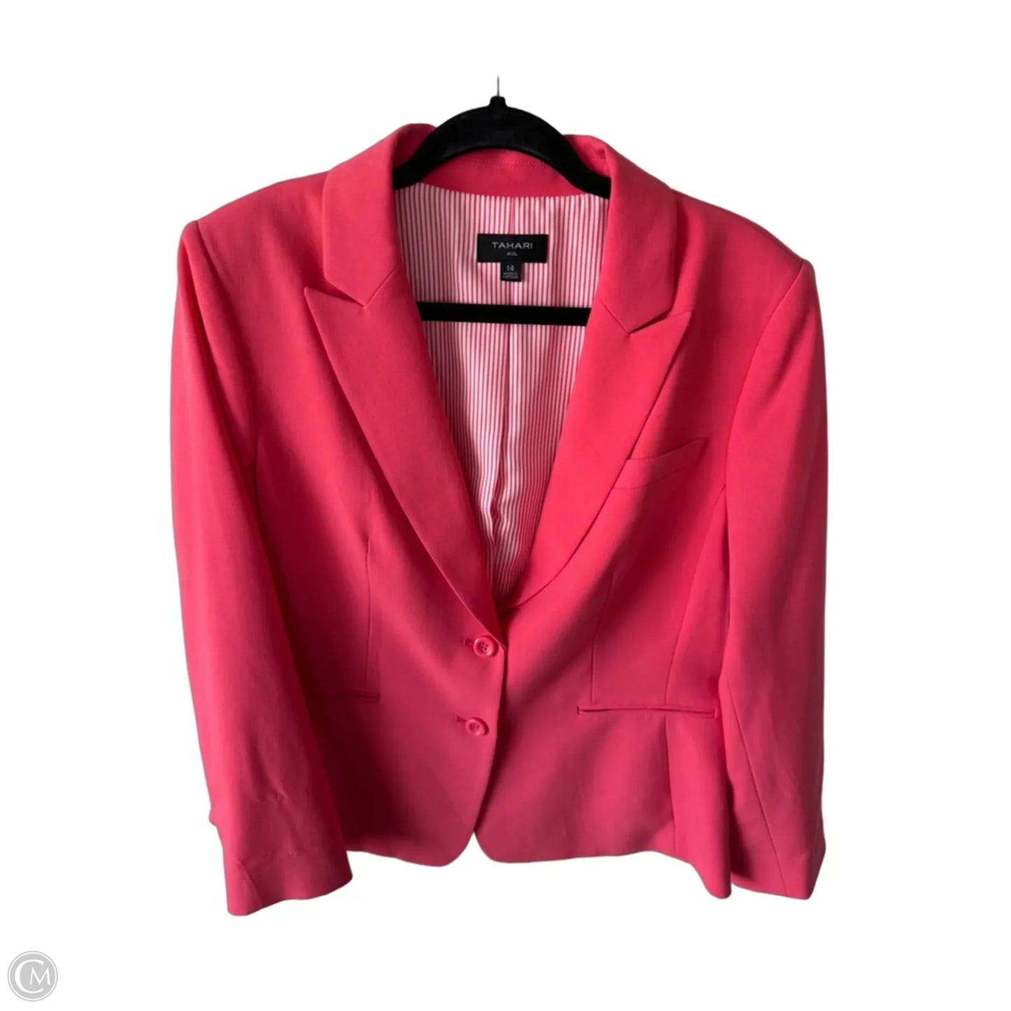 Blazer By Tahari By Arthur Levine In Pink, Size: L