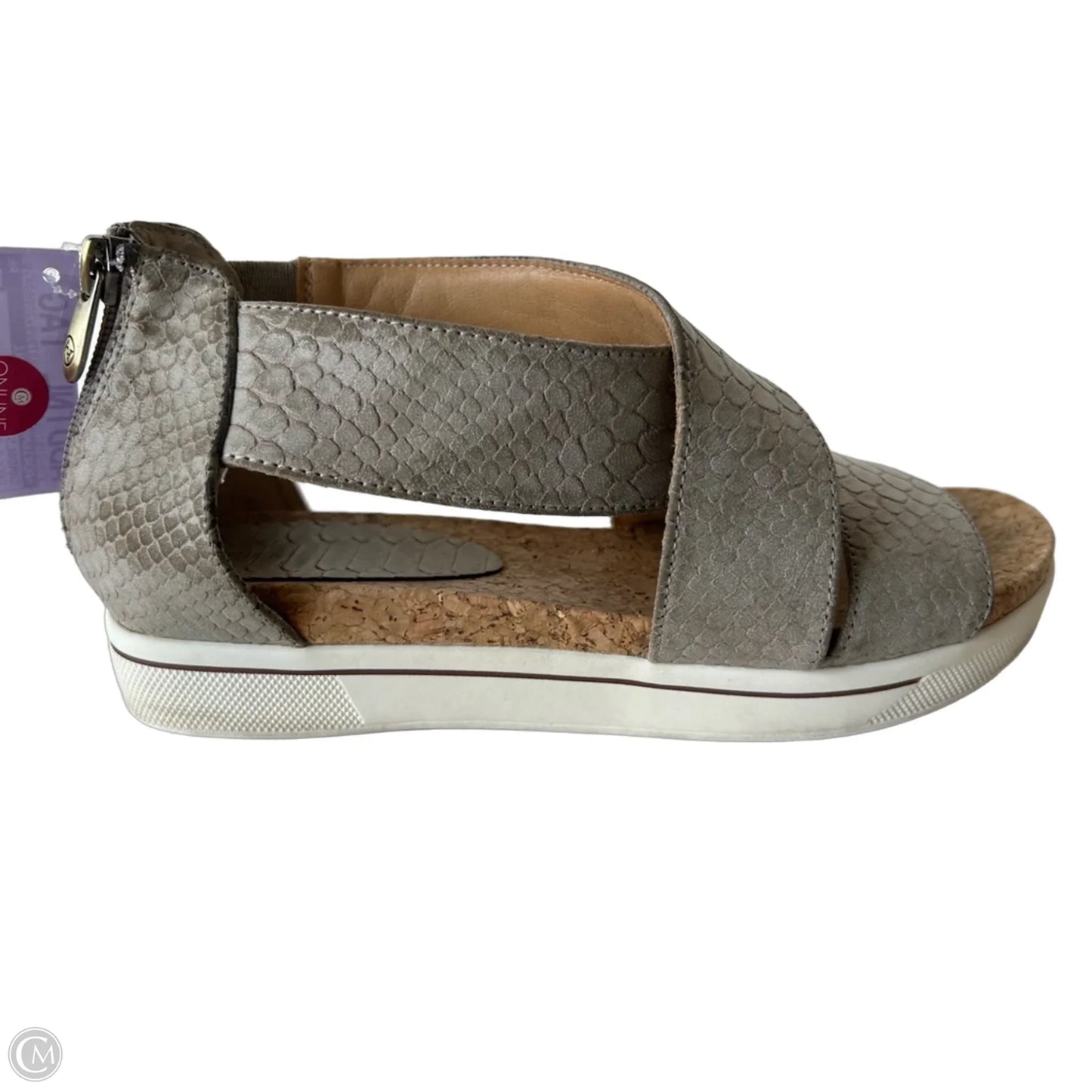 Sandals Flats By Adrienne Vittadini In Grey & Tan, Size: 7.5