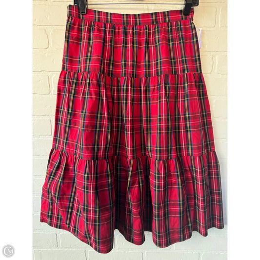 Skirt Midi By J. Crew In Red & Yellow, Size: 4