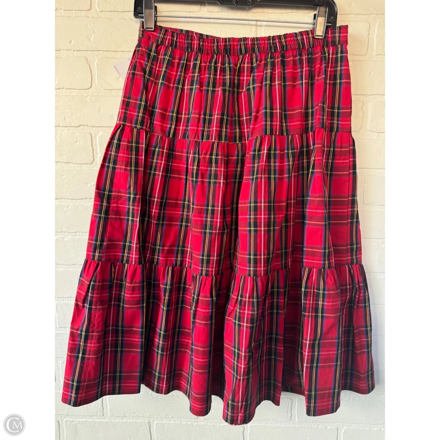 Skirt Midi By J. Crew In Red & Yellow, Size: 4