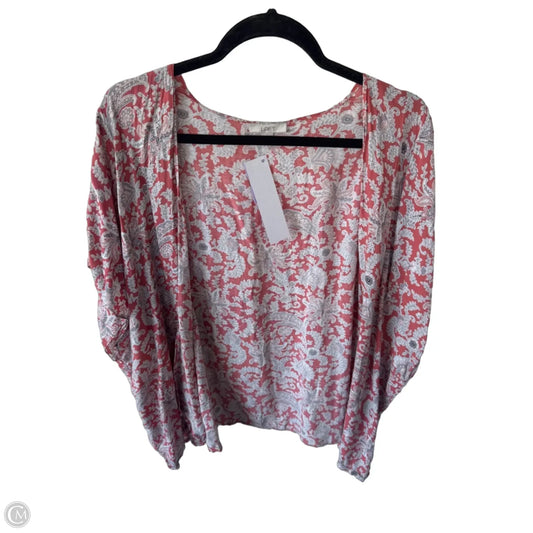 Kimono By Loft In Grey & Pink, Size: M