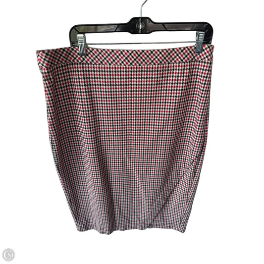 Skirt Midi By Banana Republic In Black & Red, Size: 14l
