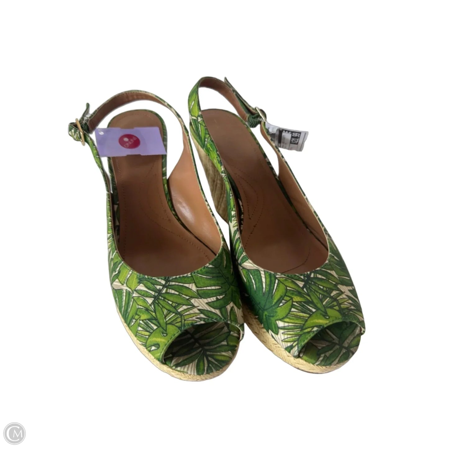 Sandals Heels Stiletto By Tahari In Green & Tan, Size: 9