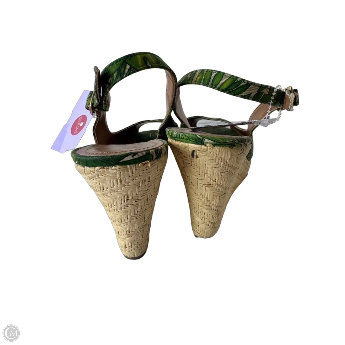 Sandals Heels Stiletto By Tahari In Green & Tan, Size: 9
