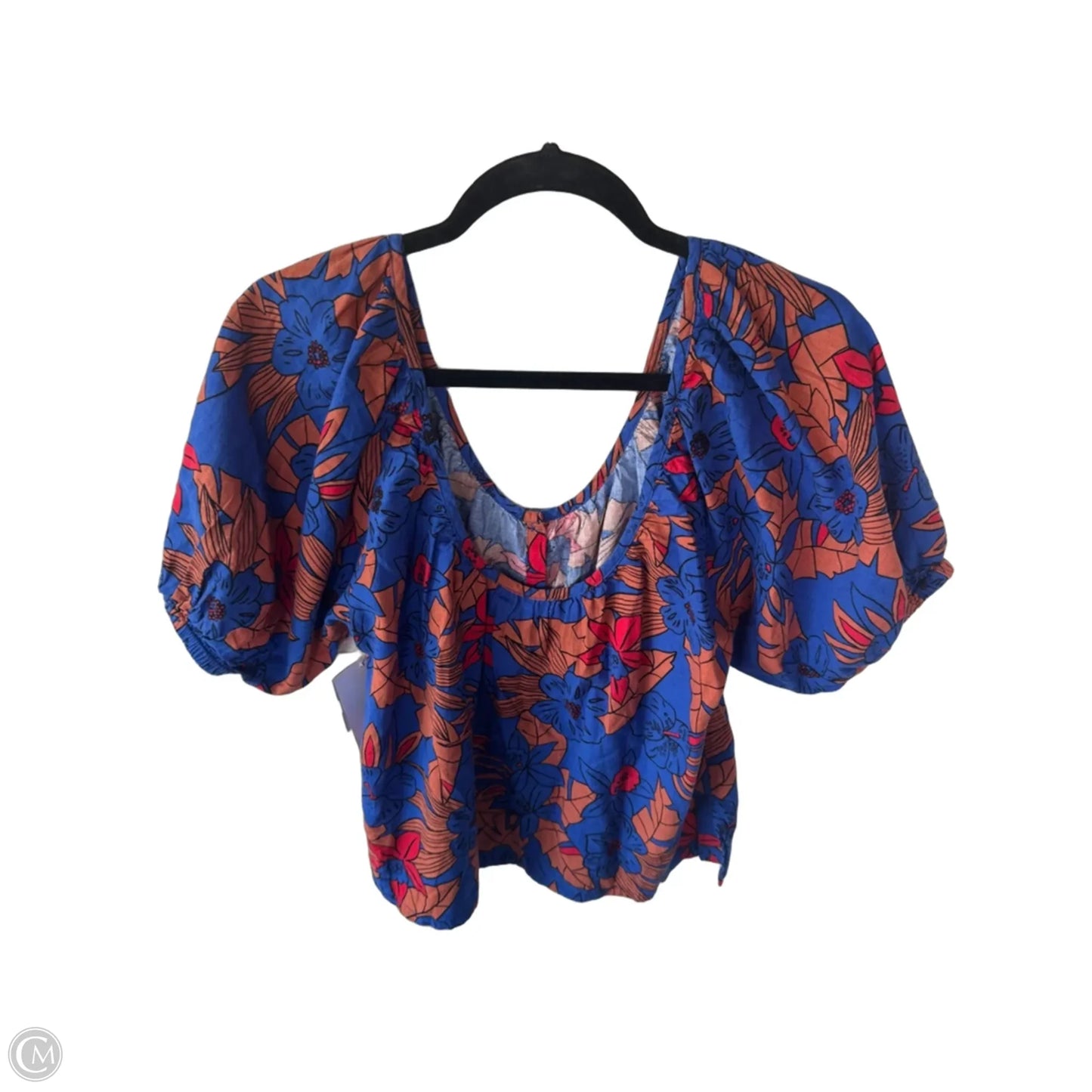 Top Short Sleeve By Clothes Mentor In Blue & Brown, Size: L
