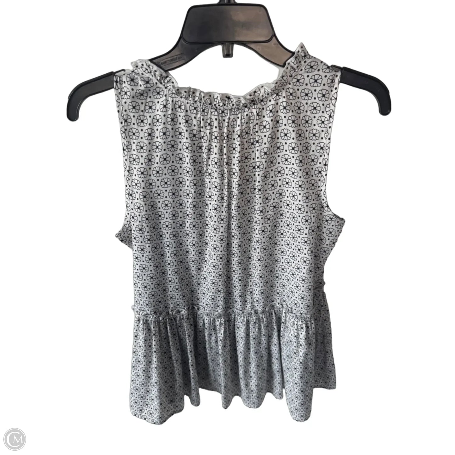 Top Sleeveless By Loft In Black & White, Size: S