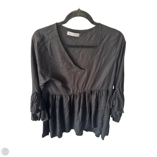Top 3/4 Sleeve By Keren Hart In Black, Size: M