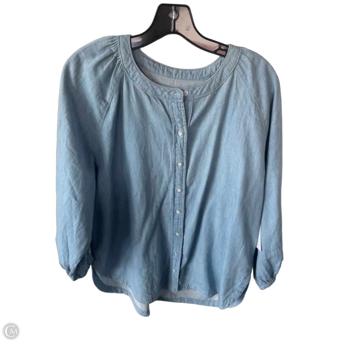 Top Long Sleeve By Universal Thread In Blue Denim, Size: M