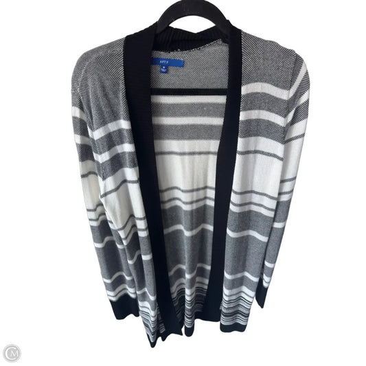 Sweater Cardigan By Apt 9 In Black & White, Size: M