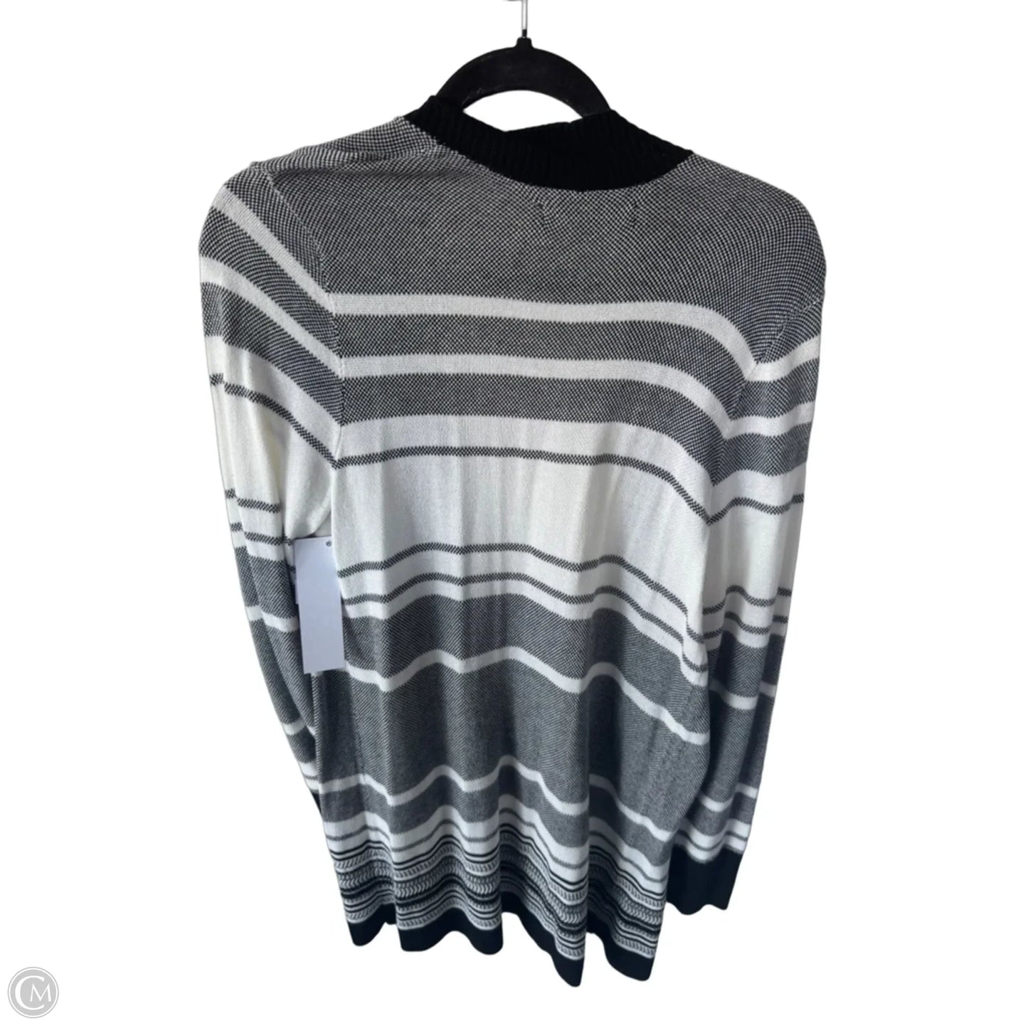 Sweater Cardigan By Apt 9 In Black & White, Size: M