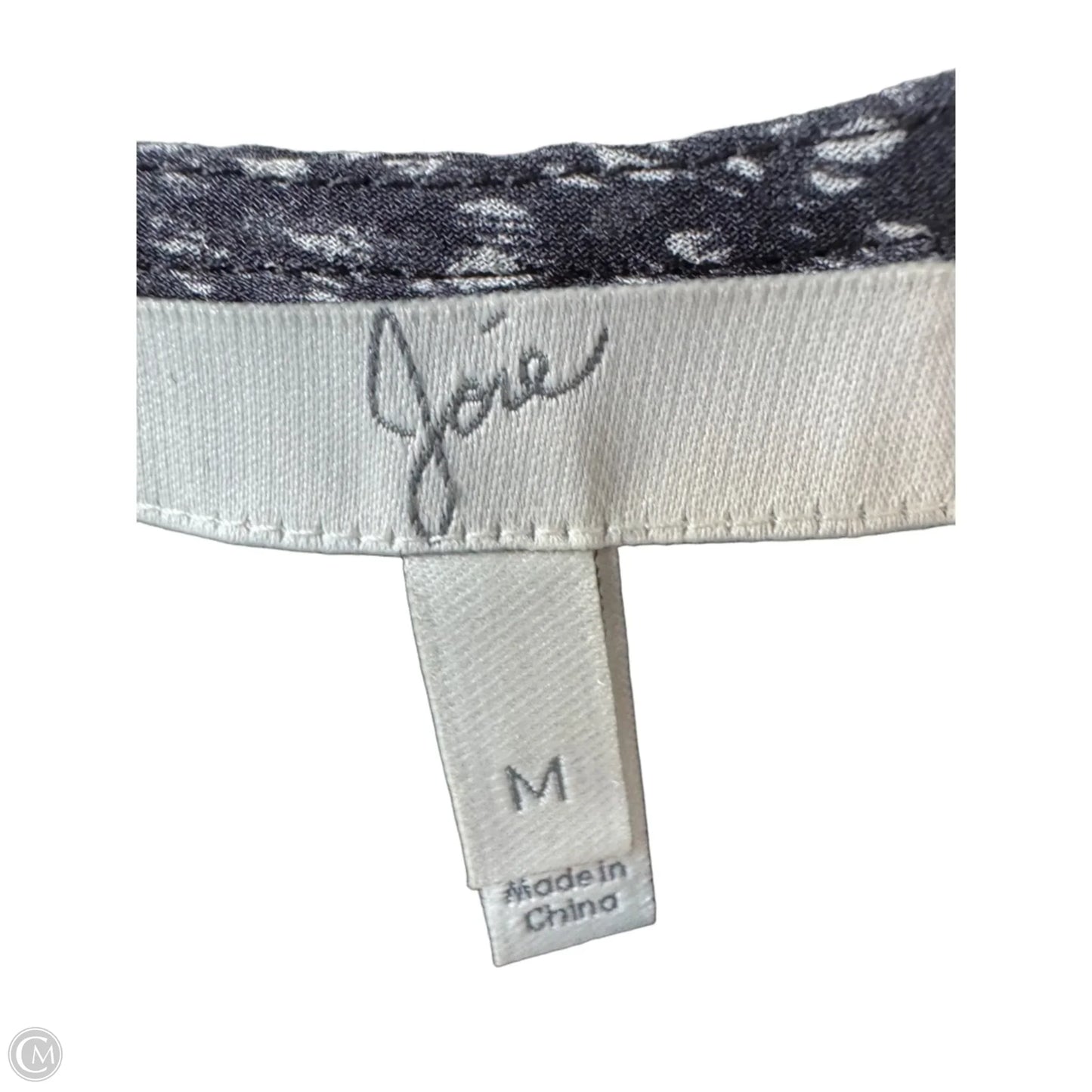 Top Sleeveless By Joie In Black & Grey, Size: M