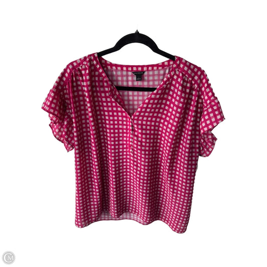 Top Short Sleeve By Ann Taylor In Pink, Size: L