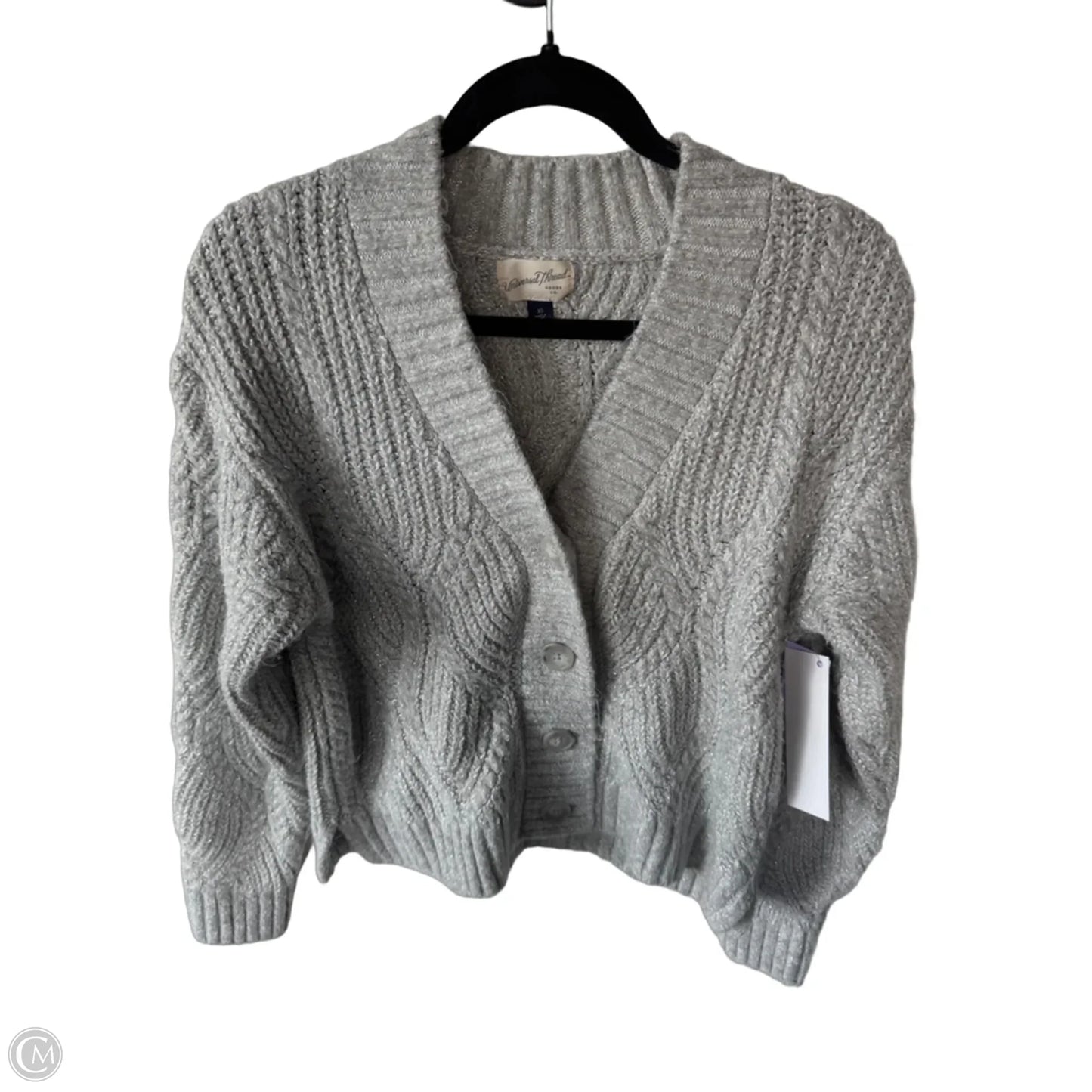 Sweater Cardigan By Universal Thread In Silver, Size: Xs