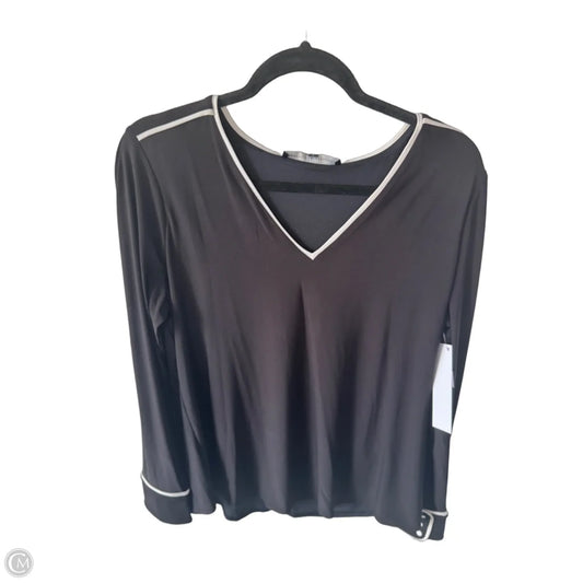Top Long Sleeve By White House Black Market In Black & White, Size: L