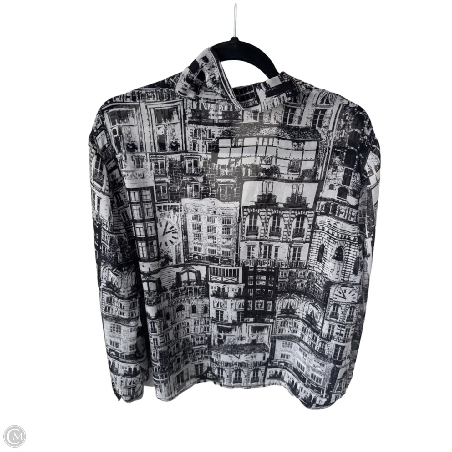 Top Long Sleeve By Chicos In Black & White, Size: Xl