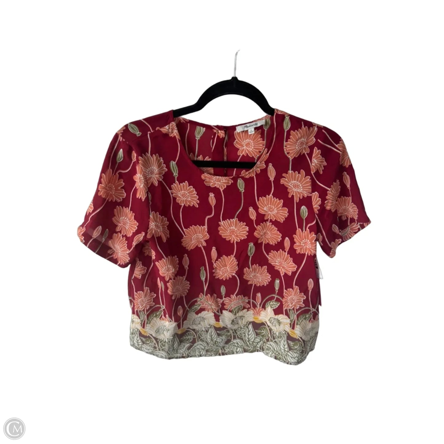 Top Short Sleeve By Madewell In Floral Print, Size: S