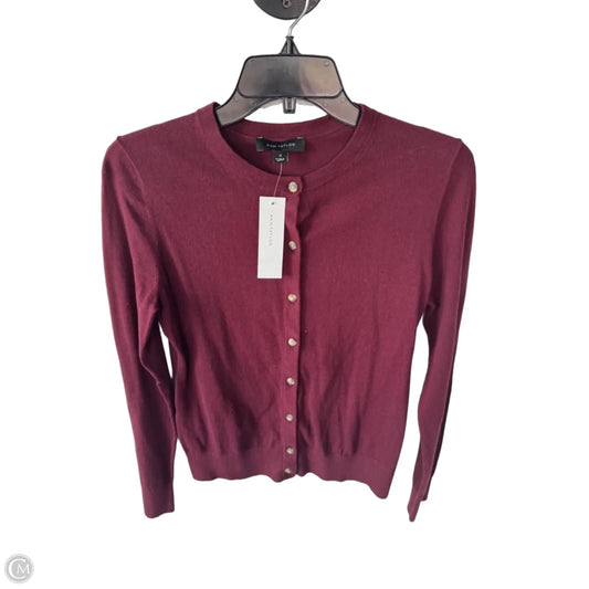 Sweater Cardigan By Ann Taylor In Red, Size: S