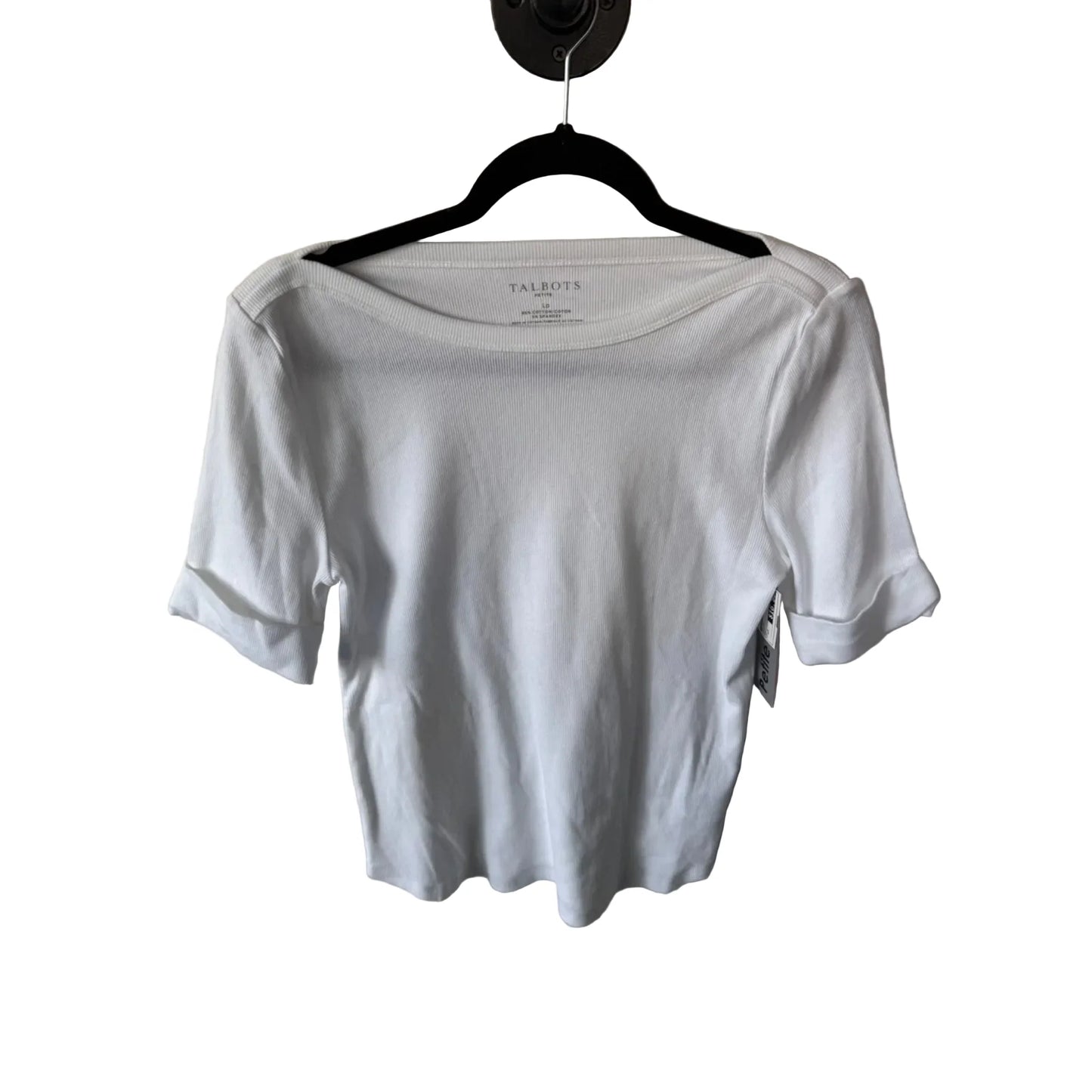 Top Short Sleeve By Talbots In White, Size: Lp