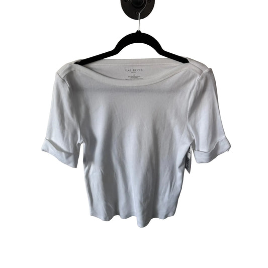 Top Short Sleeve By Talbots In White, Size: Lp