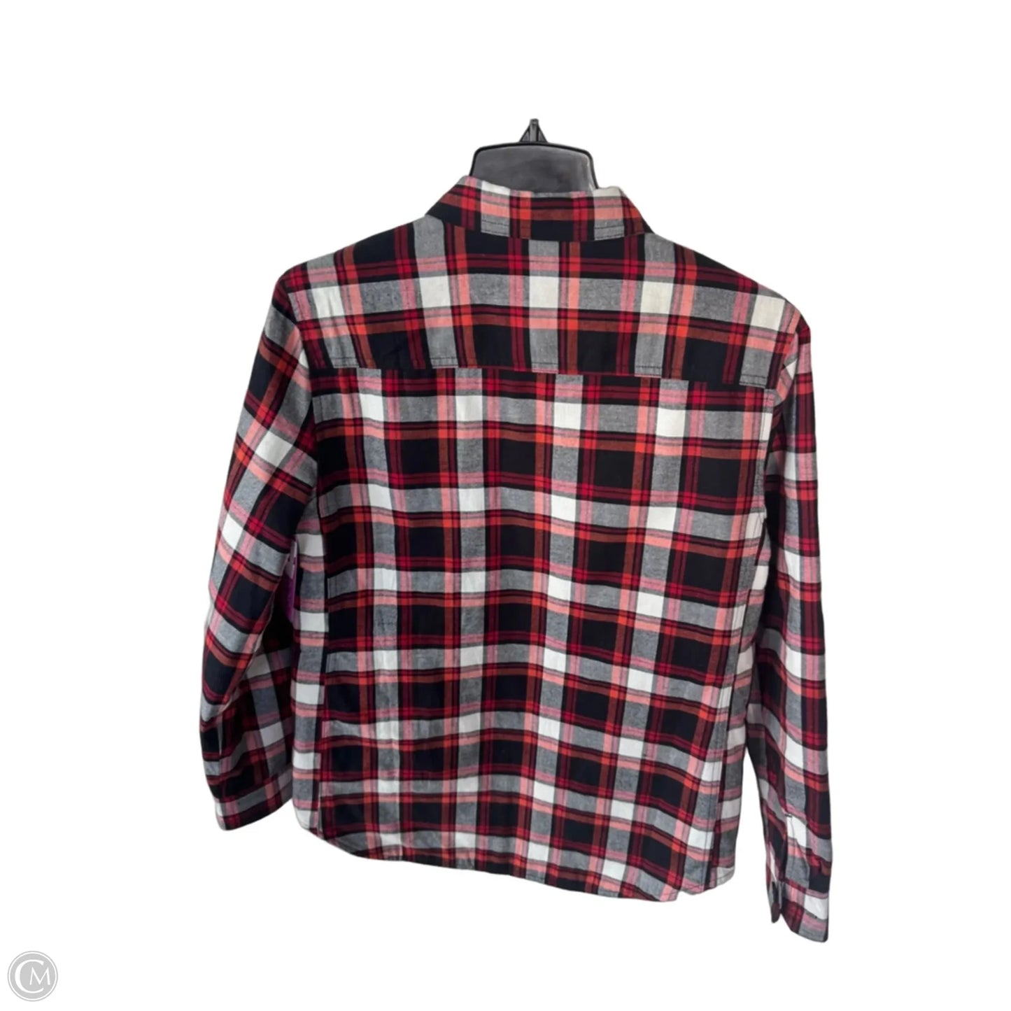 Jacket Shirt By Eddie Bauer In Black & Red, Size: S