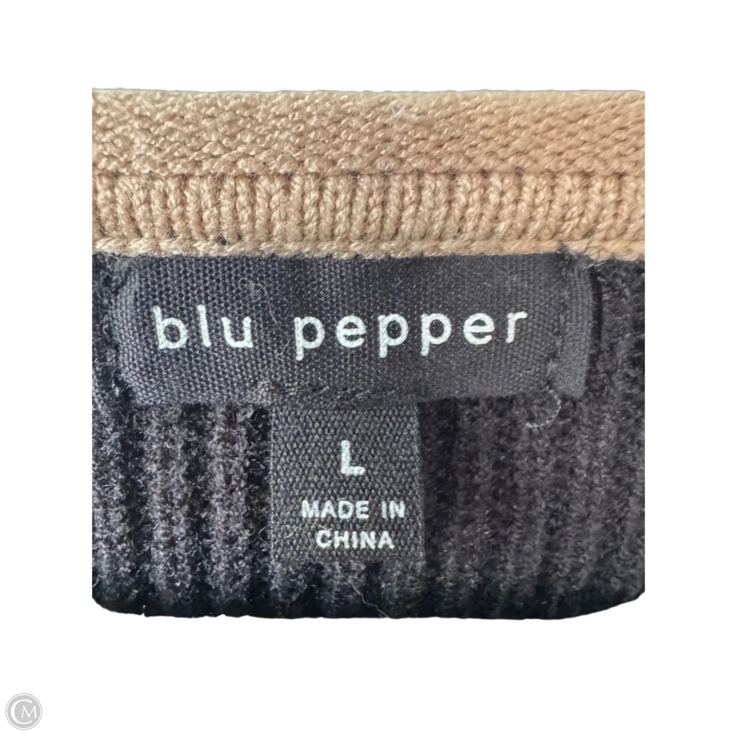 Sweater By Blu Pepper In Black & Brown, Size: L