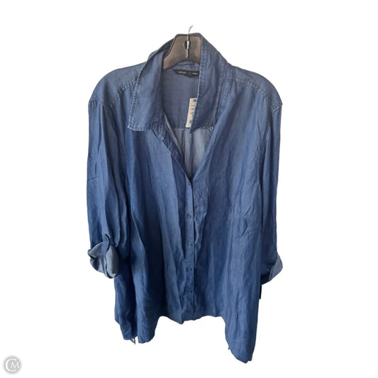 Tunic Long Sleeve By Zac And Rachel In Blue Denim, Size: 3x