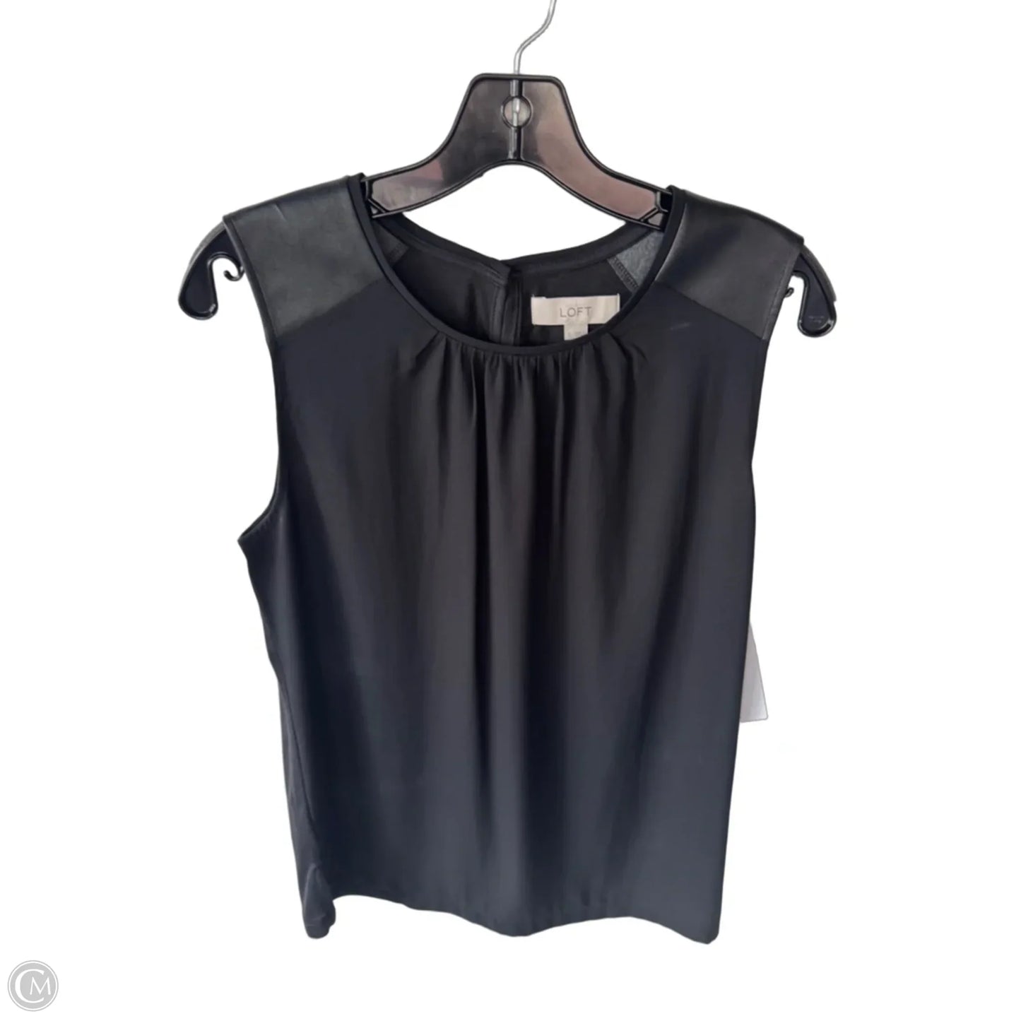 Top Sleeveless By Loft In Black, Size: S