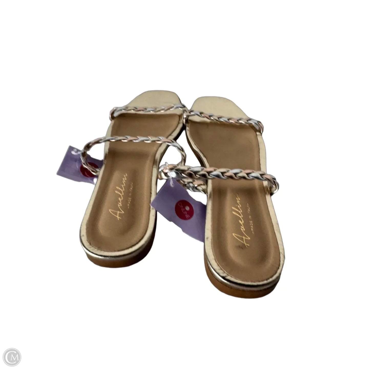 Sandals Flats By Clothes Mentor In Gold, Size: 8