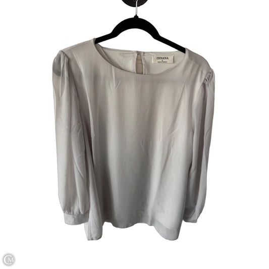 Top Long Sleeve By Zenana In Tan, Size: L