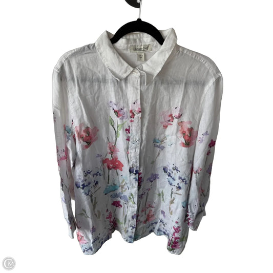 Top Long Sleeve By Coldwater Creek In Pink & Purple, Size: L