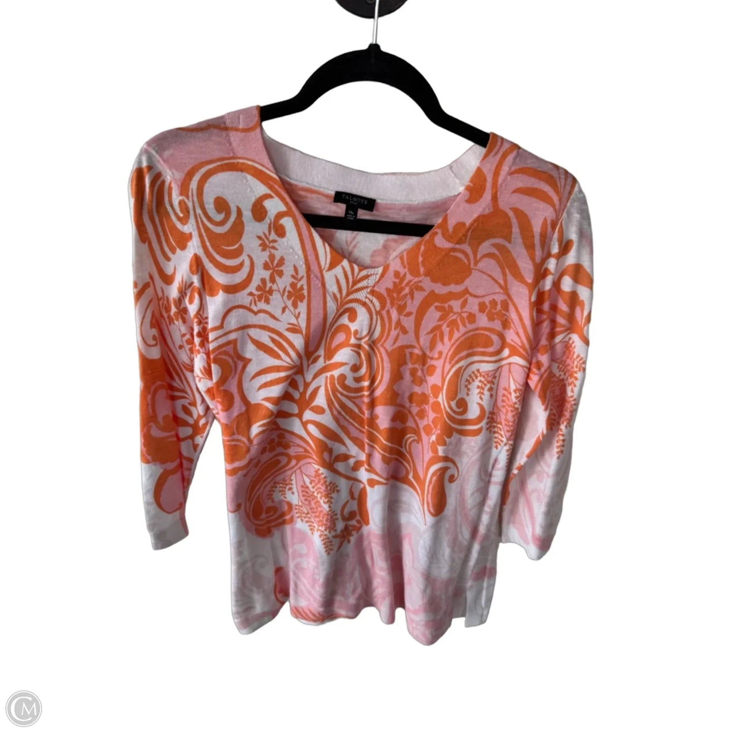 Sweater By Talbots In Orange & Pink, Size: Mp