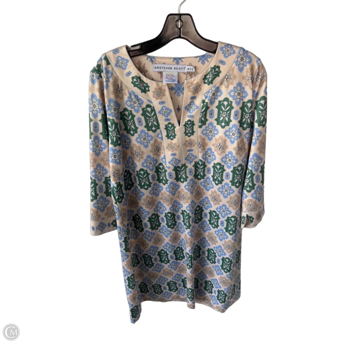 Dress Casual Short By Gretchen Scott In Green & Tan, Size: Xl
