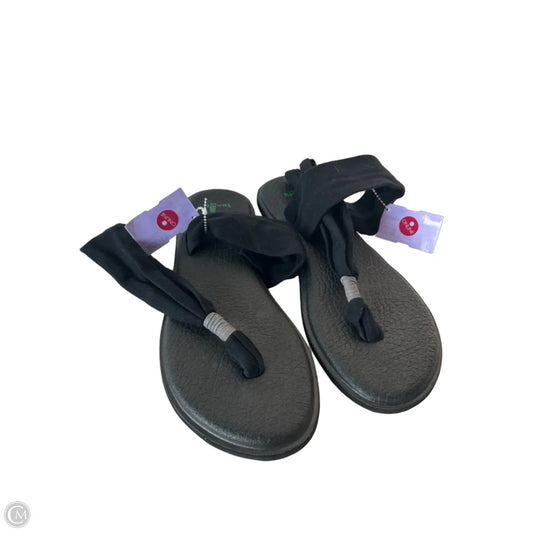 Sandals Flip Flops By Sanuk In Black, Size: 8