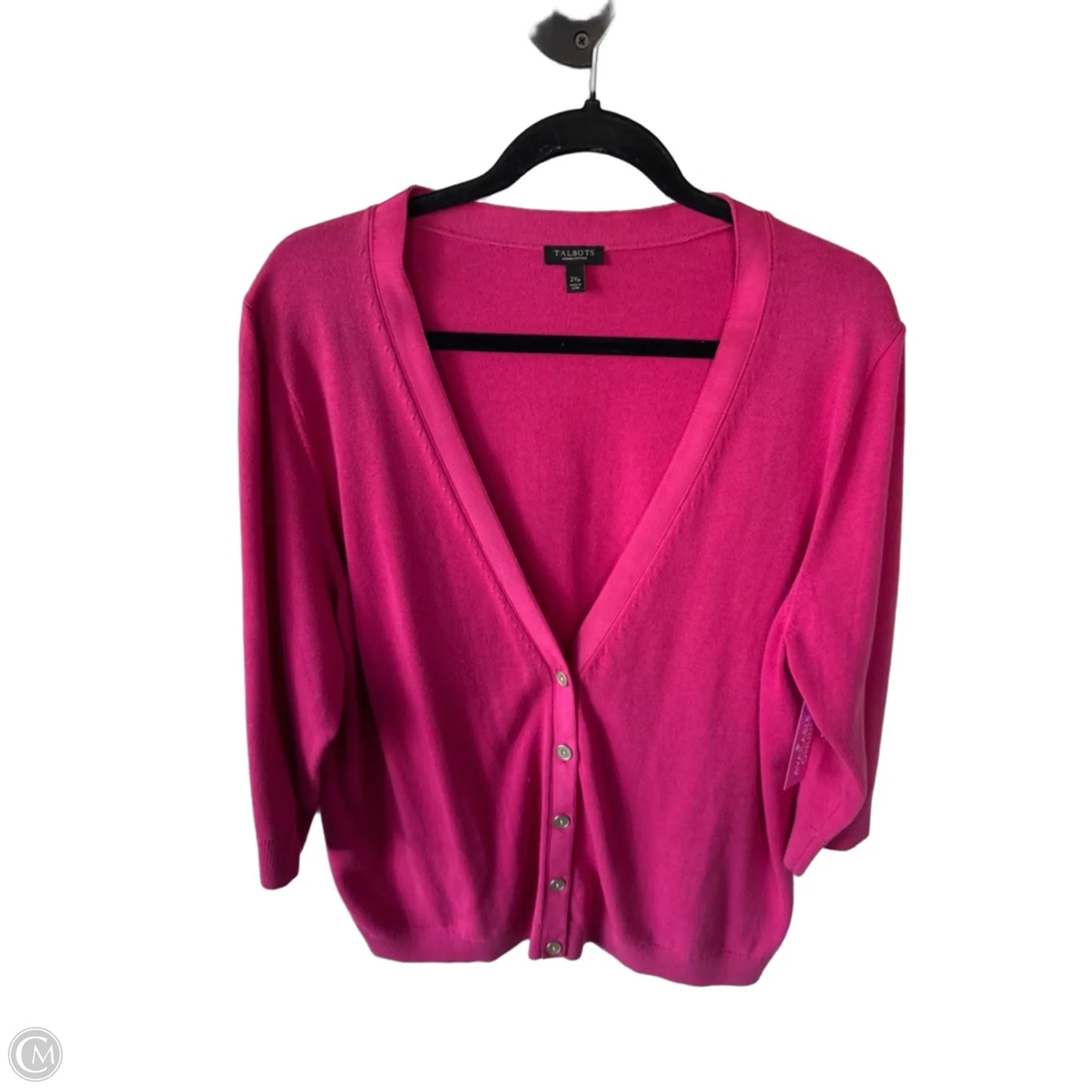 Sweater Cardigan By Talbots In Pink, Size: 2x