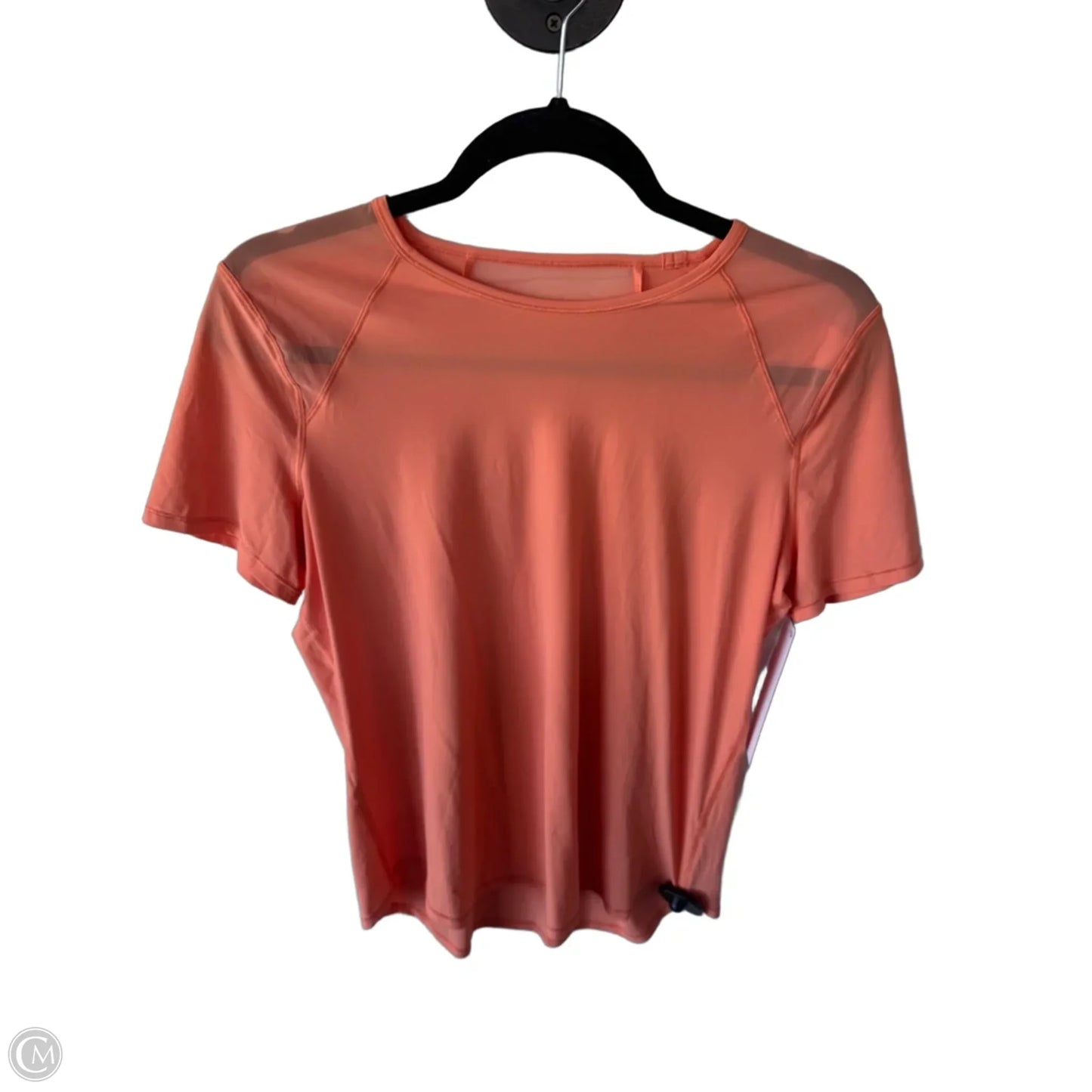 Athletic Top Short Sleeve By Lululemon In Orange, Size: S
