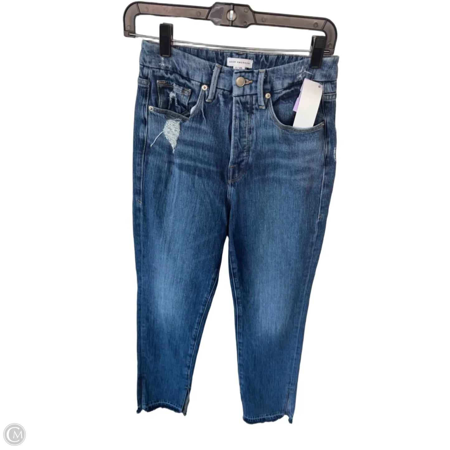 Jeans Straight By Good American In Blue Denim, Size: 0