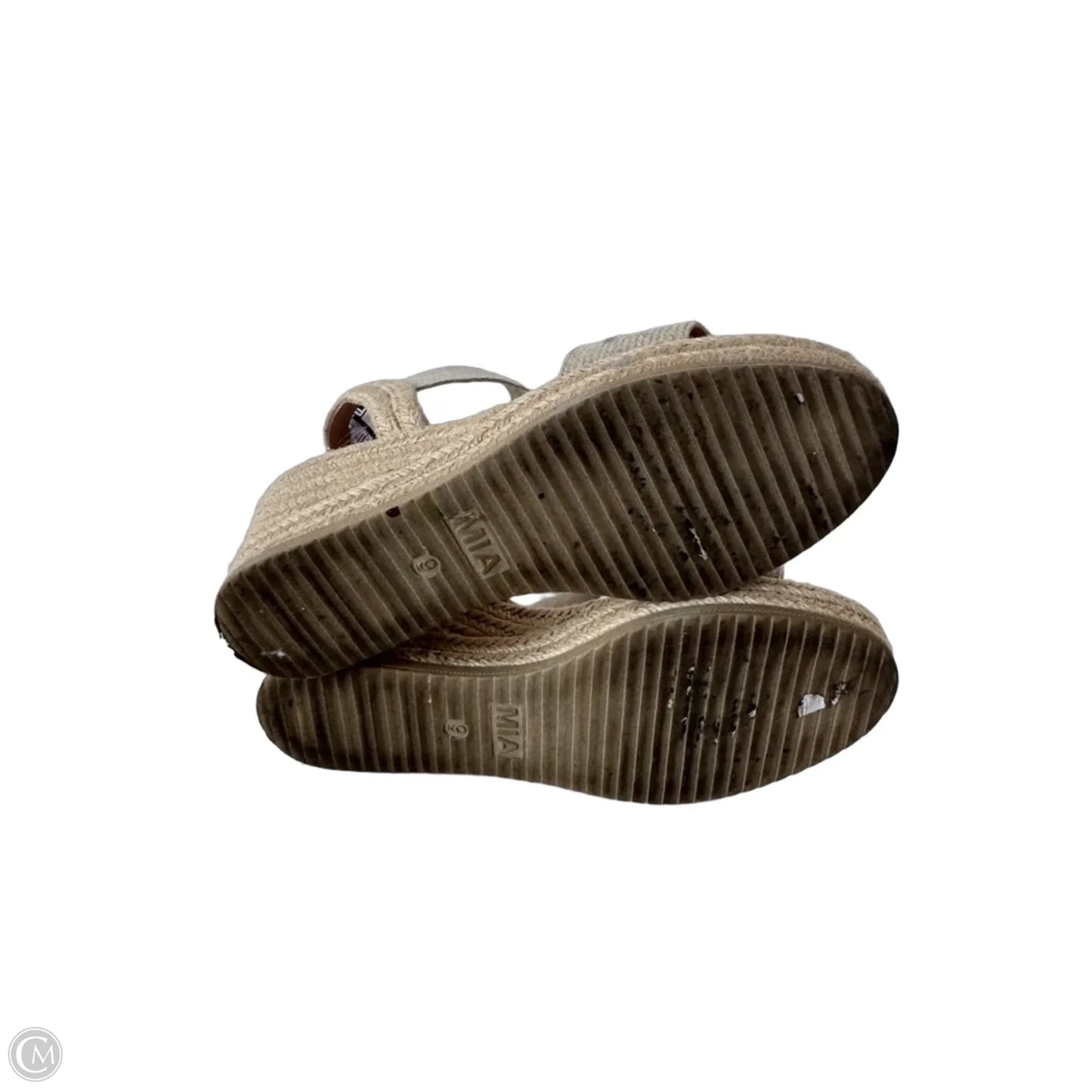 Sandals Heels Wedge By Mia In Tan, Size: 9