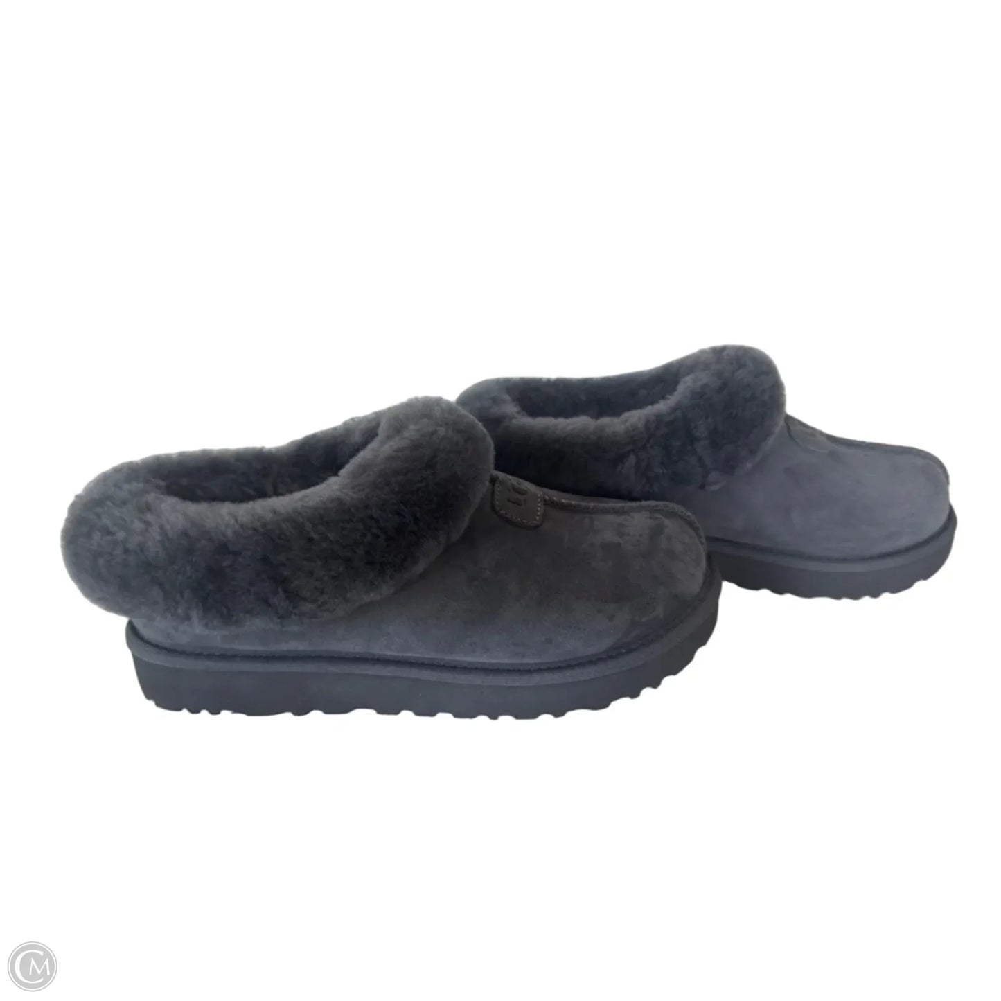 Slippers Designer By Ugg In Grey, Size: 9