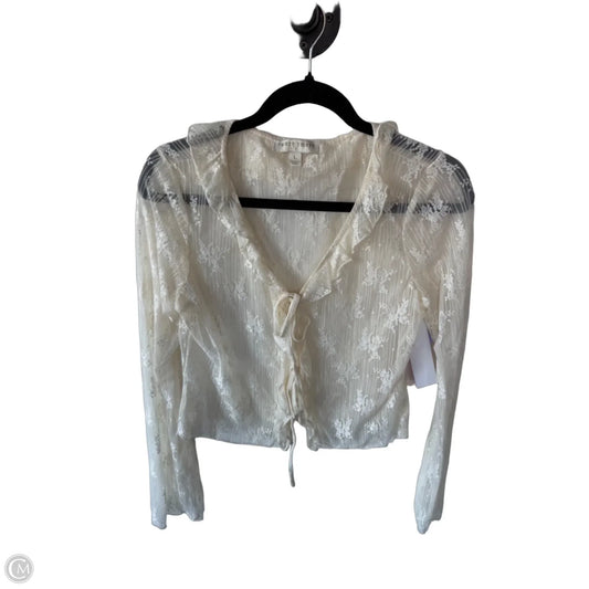 Cardigan By Clothes Mentor In Cream, Size: L
