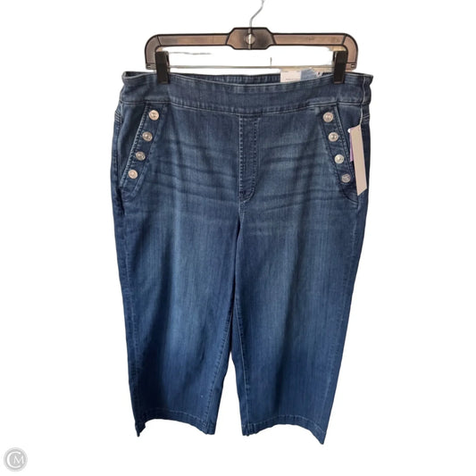 Jeans Wide Leg By Chicos In Blue Denim, Size: 14