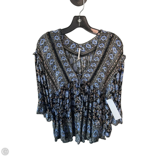 Top Long Sleeve By Free People In Black & Blue, Size: M
