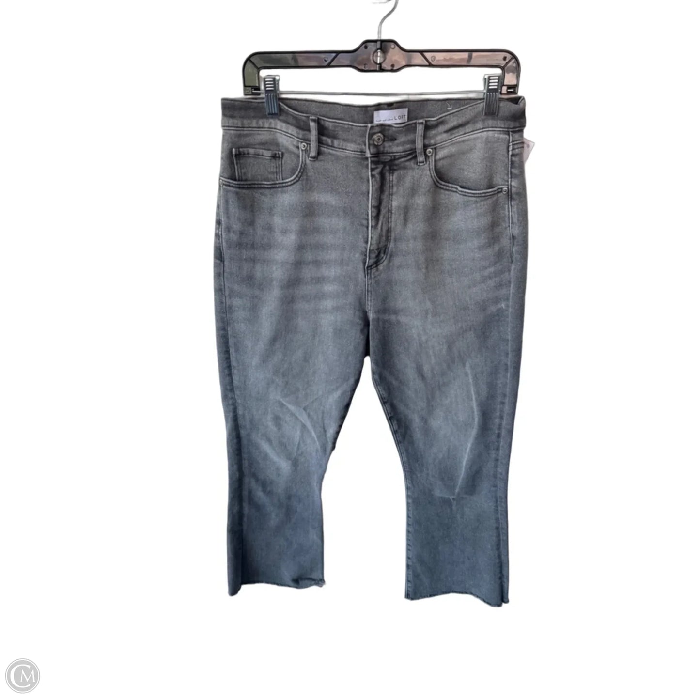 Jeans Cropped By Loft In Grey Denim, Size: 12