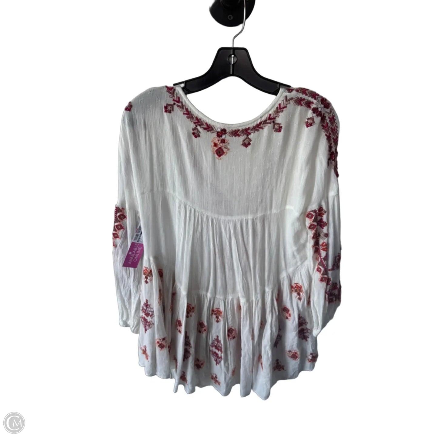 Top Long Sleeve By Free People In Red & White, Size: Xs
