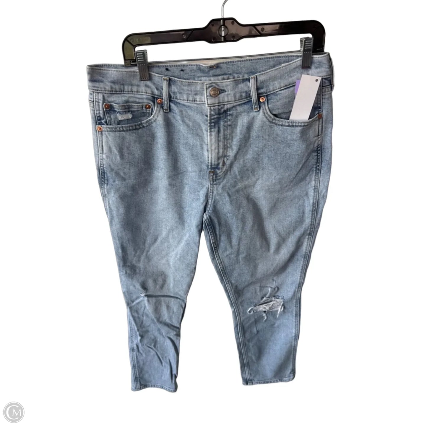 Jeans Straight By Gap In Blue Denim, Size: 14
