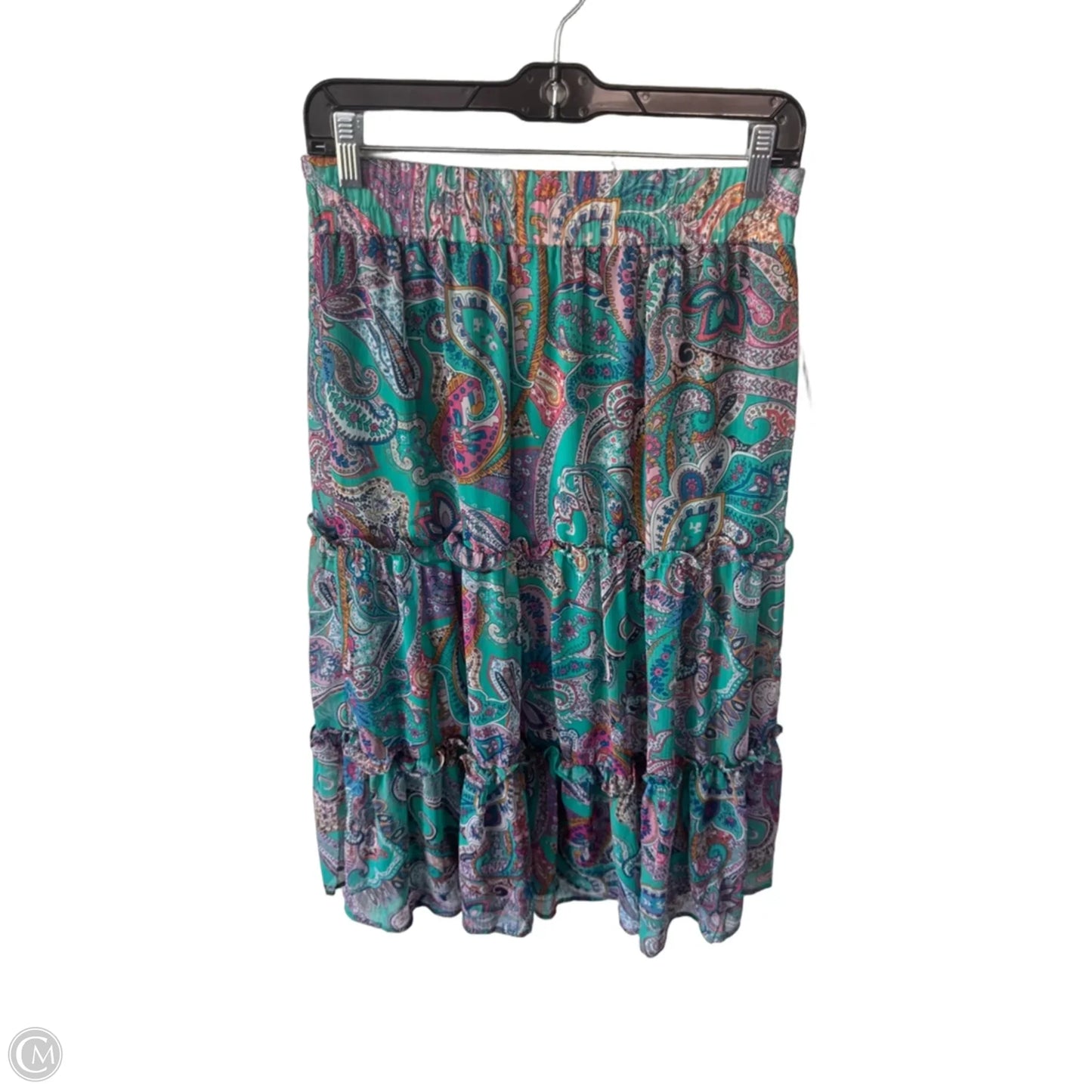 Skirt Midi By Tamara H In Blue & Pink, Size: 8